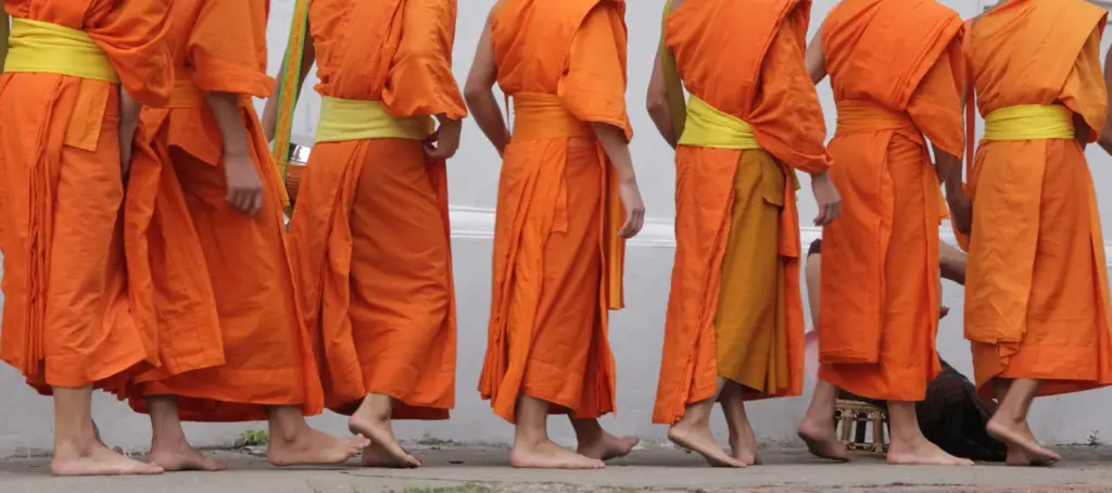A group of young Buddhist monks is walking | Santosh Yoga Institute in Salt Lake City, UT
