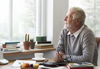 Old Man in deep thinking in Salt Lake City, UT | Santosh Yoga Institute