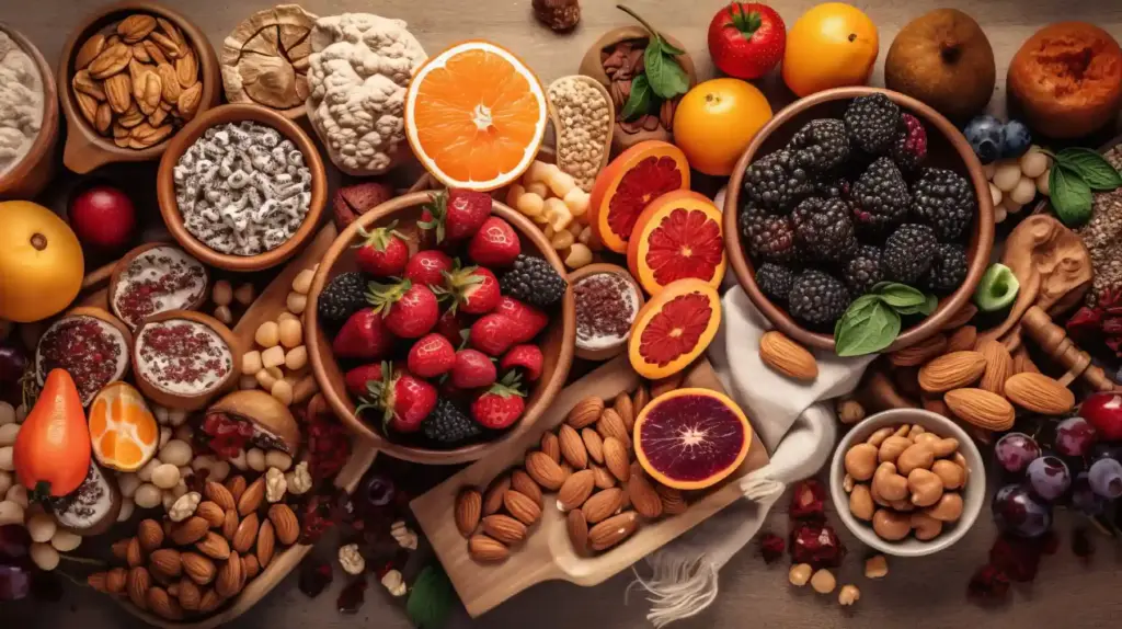 Table with Nutrient-Dense Foods in Salt Lake City, UT | Santosh Yoga Institute